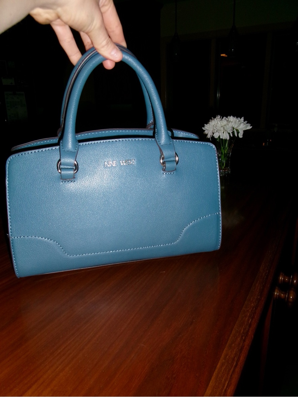 Nine West Teal Structured Satchel